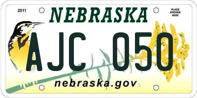 NE license plate AJC050
