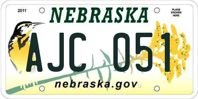 NE license plate AJC051