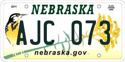 NE license plate AJC073