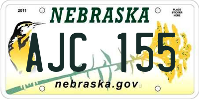 NE license plate AJC155
