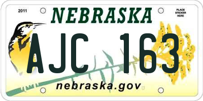 NE license plate AJC163