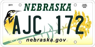 NE license plate AJC172