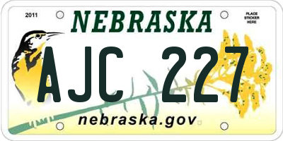 NE license plate AJC227