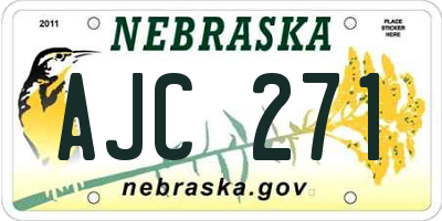 NE license plate AJC271