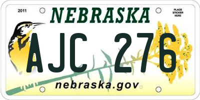 NE license plate AJC276