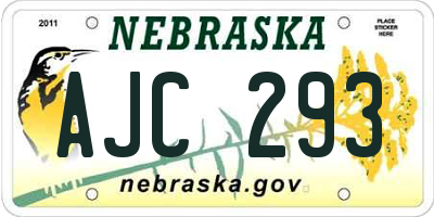 NE license plate AJC293