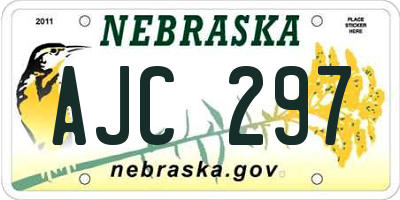 NE license plate AJC297