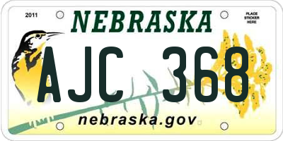 NE license plate AJC368
