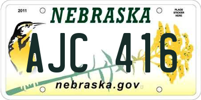 NE license plate AJC416