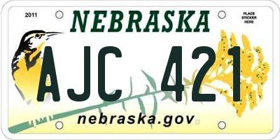 NE license plate AJC421