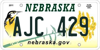 NE license plate AJC429