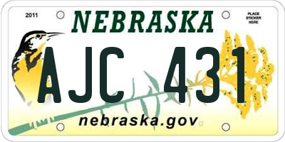 NE license plate AJC431