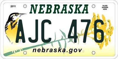 NE license plate AJC476