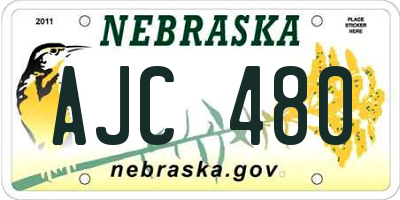 NE license plate AJC480