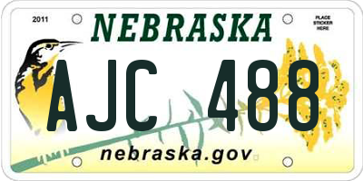 NE license plate AJC488