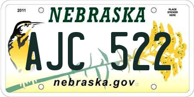 NE license plate AJC522