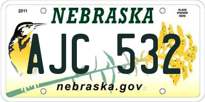 NE license plate AJC532
