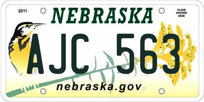 NE license plate AJC563