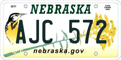 NE license plate AJC572