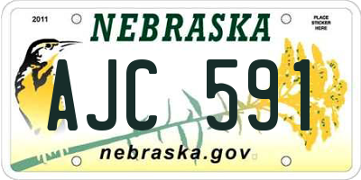 NE license plate AJC591