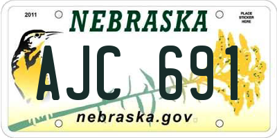NE license plate AJC691
