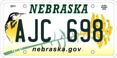NE license plate AJC698