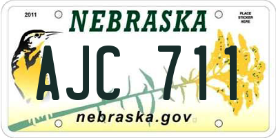 NE license plate AJC711