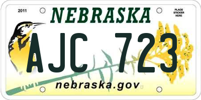 NE license plate AJC723