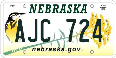 NE license plate AJC724