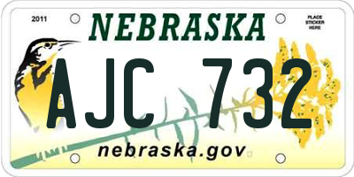 NE license plate AJC732