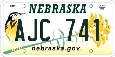 NE license plate AJC741