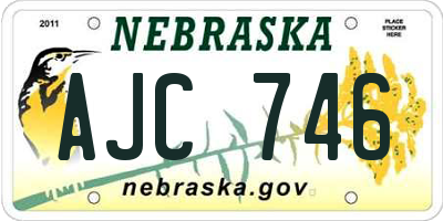 NE license plate AJC746