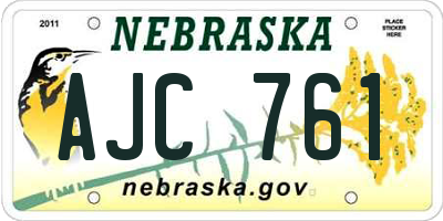 NE license plate AJC761
