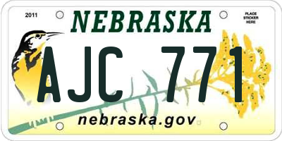 NE license plate AJC771