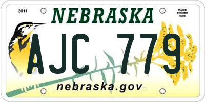 NE license plate AJC779