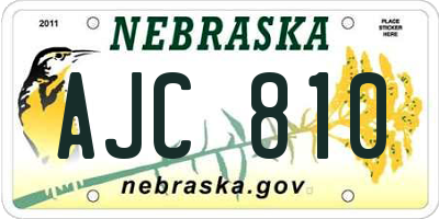 NE license plate AJC810