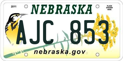 NE license plate AJC853