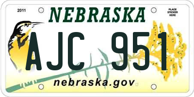 NE license plate AJC951