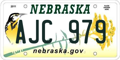 NE license plate AJC979