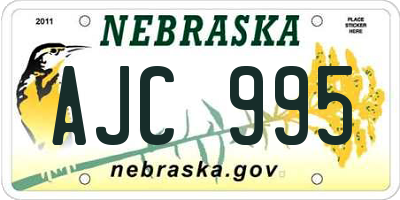 NE license plate AJC995