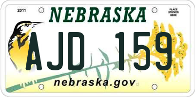 NE license plate AJD159