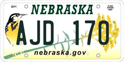 NE license plate AJD170
