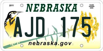 NE license plate AJD175
