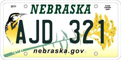 NE license plate AJD321