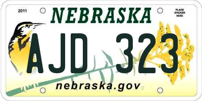 NE license plate AJD323