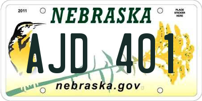 NE license plate AJD401