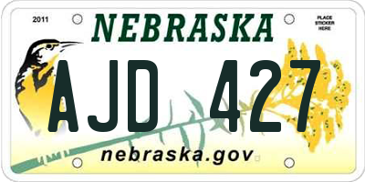 NE license plate AJD427