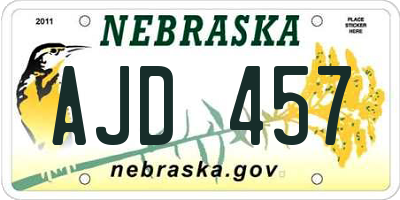 NE license plate AJD457
