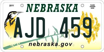 NE license plate AJD459
