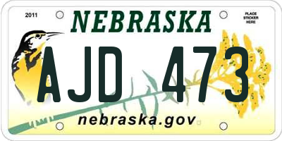 NE license plate AJD473